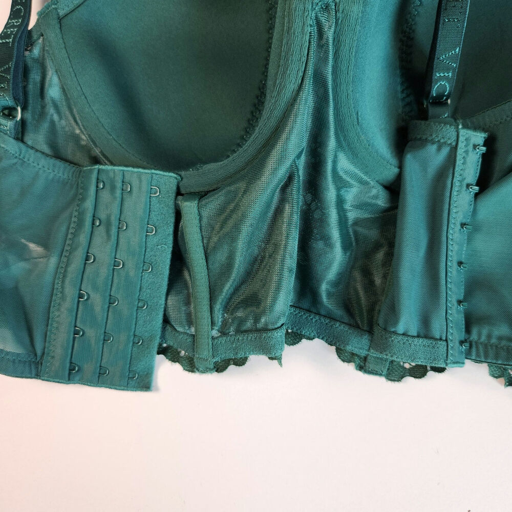 Victoria’s Secret Green Lace Corset Bra Top 34D - Poison Ivy Cosplay Fairy Core - Picture 7 of 7